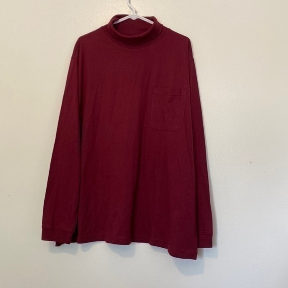 Habands Ice House Mens Long Sleeve Turtleneck Shirt Maroon XXL